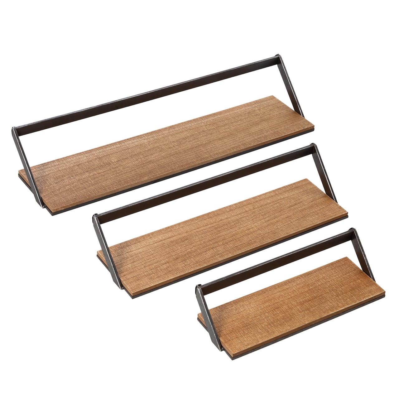 Honey Can Do Floating Decorative Metal &#x26; Wood Wall Shelves, 3ct.